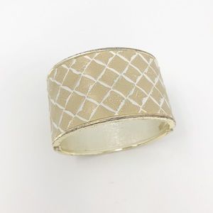 Soft Gold & White Pattern Cuff